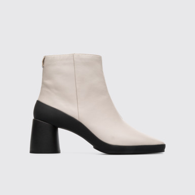 Side view of Upright Beige Ankle Boots for Women