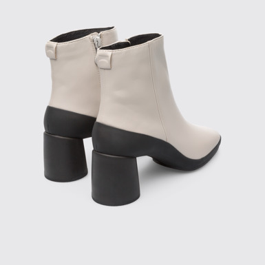 Back view of Upright Beige Ankle Boots for Women