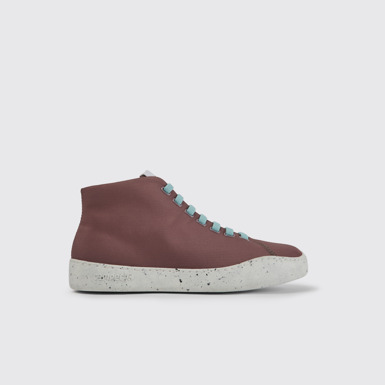 Side view of Peu Touring Purple textile ankle boots