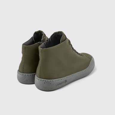 Back view of Peu Touring Green textile ankle boots for women