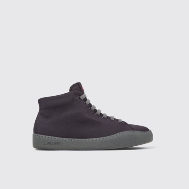 Side view of Peu Touring Purple textile ankle boots for women