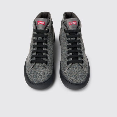 Overhead view of Peu Touring Gray textile ankle boots for women