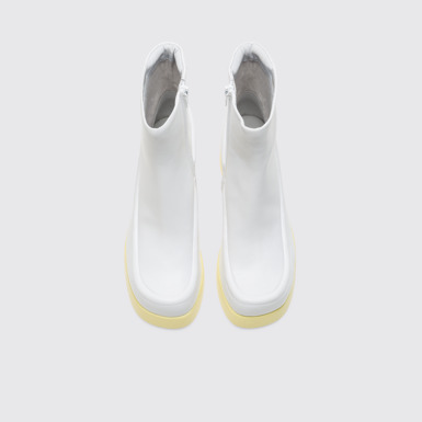 Overhead view of Kaah White boot for women