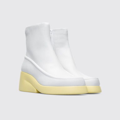 Front view of Kaah White boot for women
