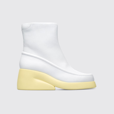 Side view of Kaah White boot for women