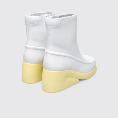 Back view of Kaah White boot for women
