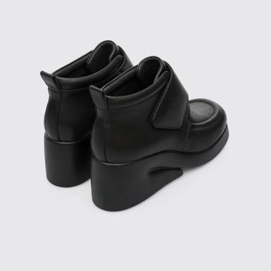 Back view of Kaah Black Ankle Boots for Women