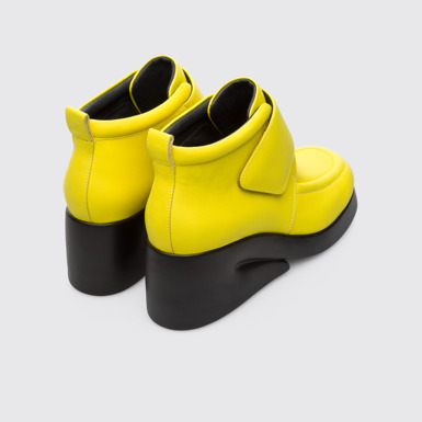 Back view of Kaah Yellow Ankle Boots for Women