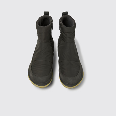 Overhead view of Peu Pista Grey nubuck and polyester boots