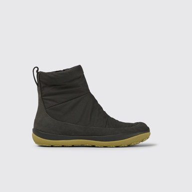 Side view of Peu Pista Grey nubuck and polyester boots