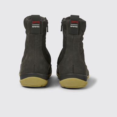 Back view of Peu Pista Grey nubuck and polyester boots