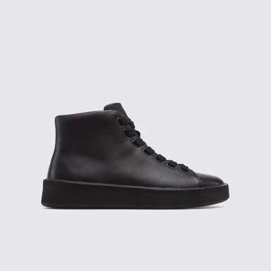 Side view of Courb Women's black ankle boot