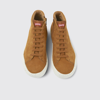 Overhead view of Peu Touring Brown nubuck sneakers for women