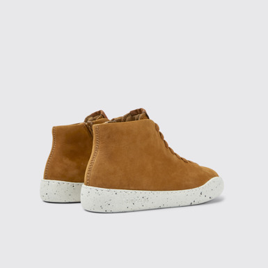 Back view of Peu Touring Brown nubuck sneakers for women