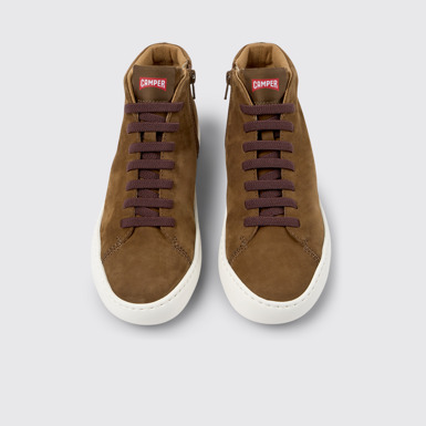 Overhead view of Peu Touring Brown nubuck sneakers for women