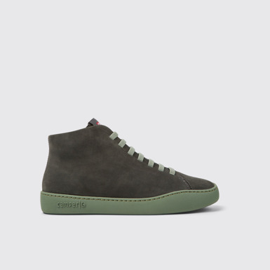 Side view of Peu Touring Gray nubuck sneakers for women