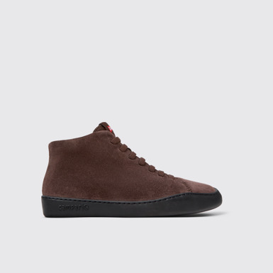 Side view of Peu Touring Brown nubuck ankle boots for women