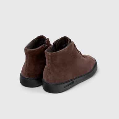 Back view of Peu Touring Brown nubuck ankle boots for women