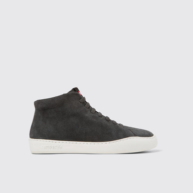 Side view of Peu Touring Gray nubuck ankle boots for women