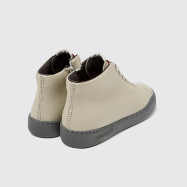Back view of Peu Touring Gray leather ankle boots for women