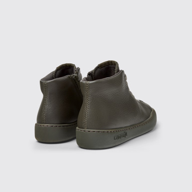 Back view of Peu Touring Green Leather Sneaker Booties for Women.