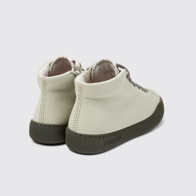 Back view of Peu Touring Gray Leather Sneaker Booties for Women.