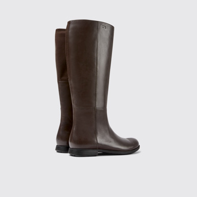 Back view of Mil 1913 Brown Leather High Boots for Women.