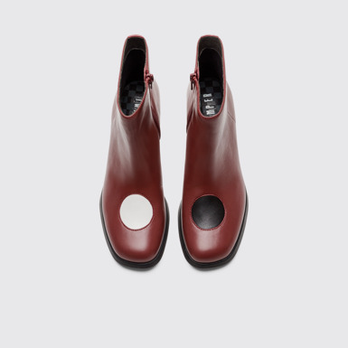 Overhead view of Twins Multi-colored zip up ankle boot for women