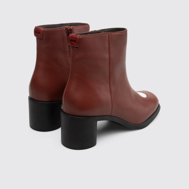 Back view of Twins Multi-colored zip up ankle boot for women