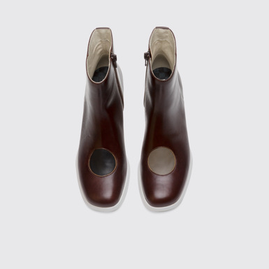 Overhead view of Twins Multi-colored zip up ankle boot for women