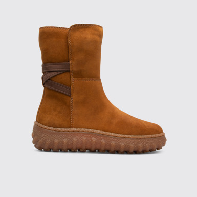 Ground Bota de media caña marrón para mujer