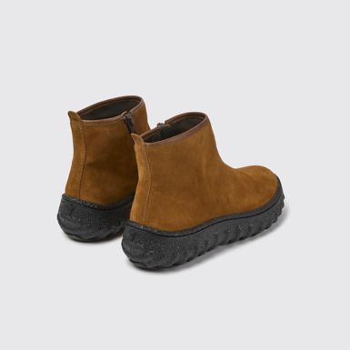 Back view of Ground Brown suede ankle boots