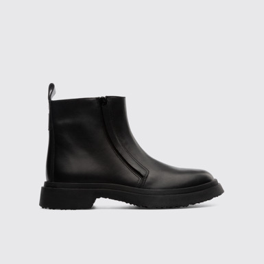 Side view of Walden Women's black zip boot