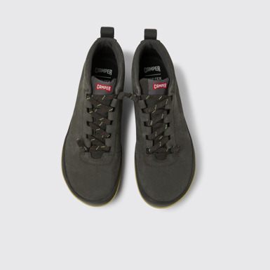 Overhead view of Peu Pista Grey nubuck shoes for women