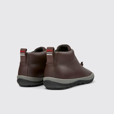 Back view of Peu Pista Burgundy leather sneakers for women