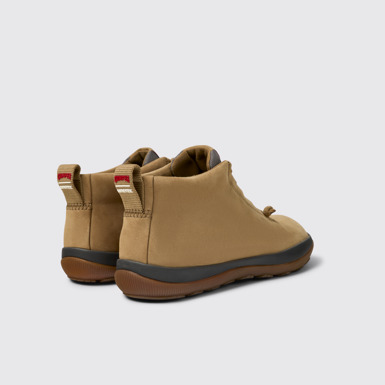 Back view of Peu Pista Brown Nubuck and Textile Ankle Boots for Women