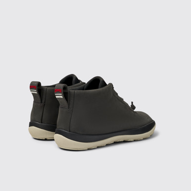 Back view of Peu Pista Gray Nubuck and Textile Ankle Boots for Women