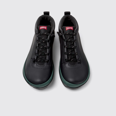 Overhead view of Peu Pista GM - GORE-TEX Black Leather and Textile Ankle Boots for Women.