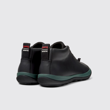 Back view of Peu Pista GM - GORE-TEX Black Leather and Textile Ankle Boots for Women.