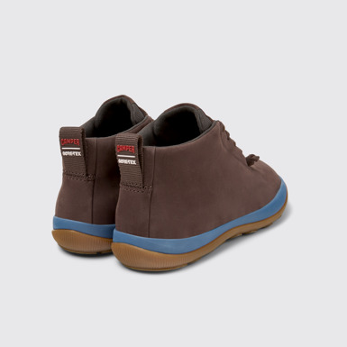 Back view of Peu Pista GM - GORE-TEX Brown and Gray Nubuck and Textile Ankle Boots for Women.