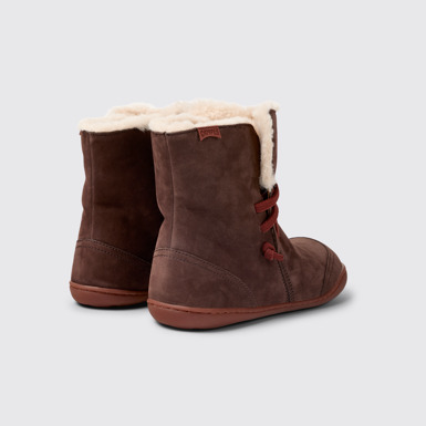 Back view of Peu Brown Nubuck Boots for Women