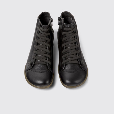 Overhead view of Peu Black ankle boot for women