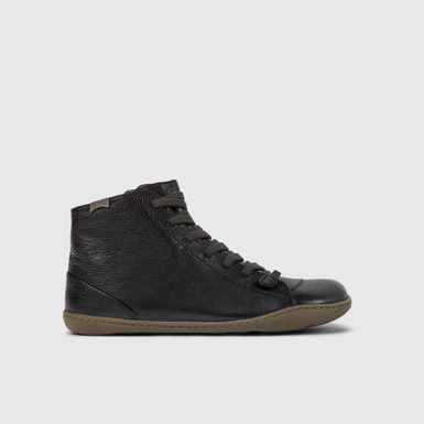 Side view of Peu Black ankle boot for women
