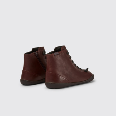Back view of Peu Burgundy leather ankle boots