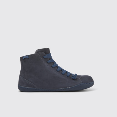 Side view of Peu Grey nubuck ankle boots for women