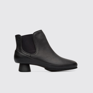 Side view of Alright Black ankle boot for women