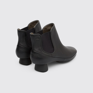 Back view of Alright Black ankle boot for women