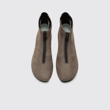 Right Botín verde grisáceo con cremallera para mujer