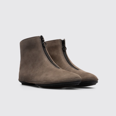 Right Botín verde grisáceo con cremallera para mujer