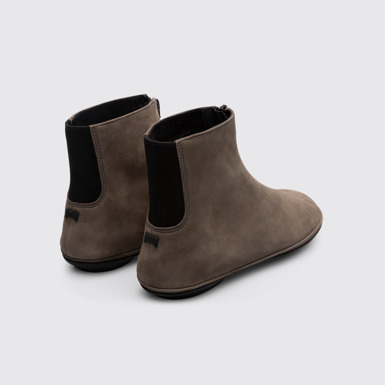 Right Botín verde grisáceo con cremallera para mujer